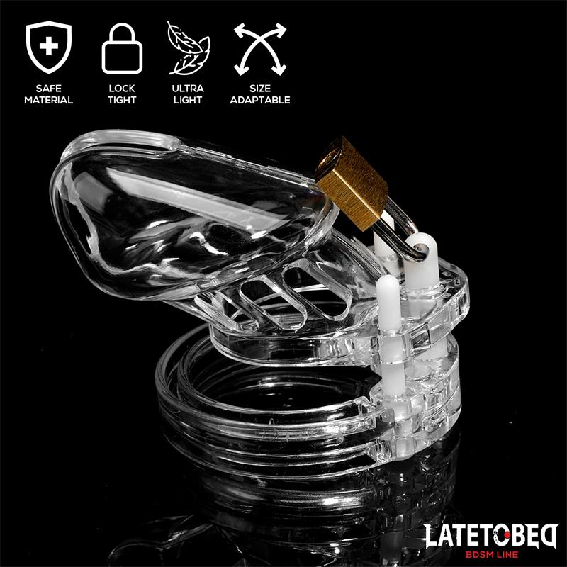 Latetobed BDSM Line Chastity Penis Cage Short Clear - Loveangels