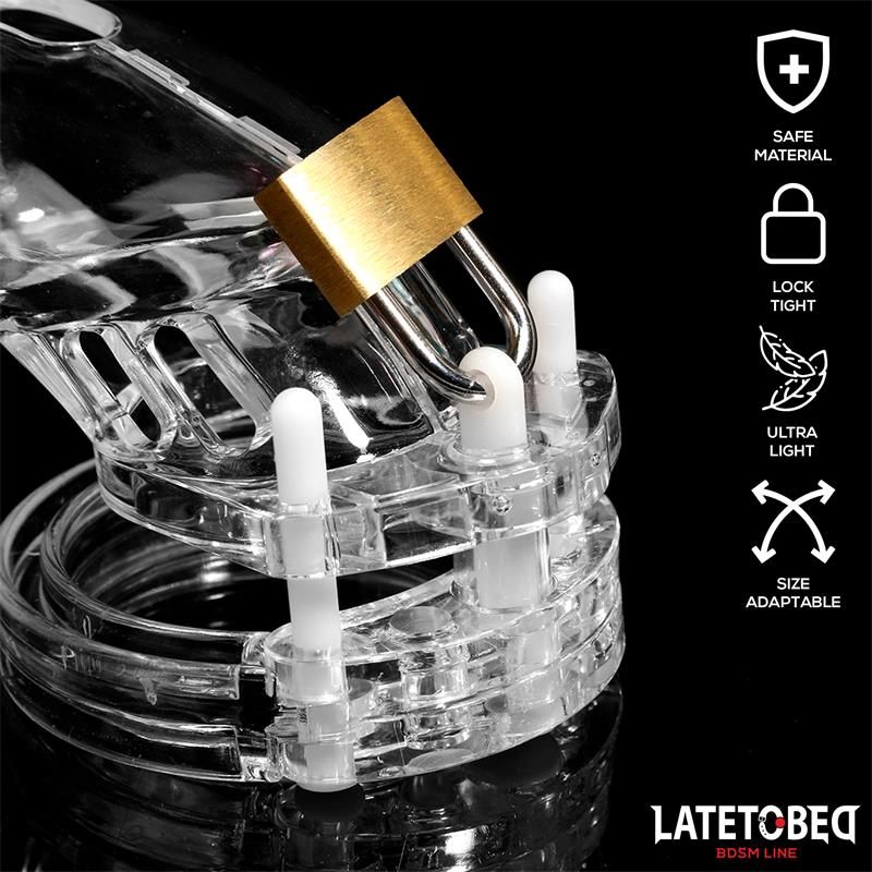 Latetobed BDSM Line Chastity Penis Cage Short Clear - Loveangels