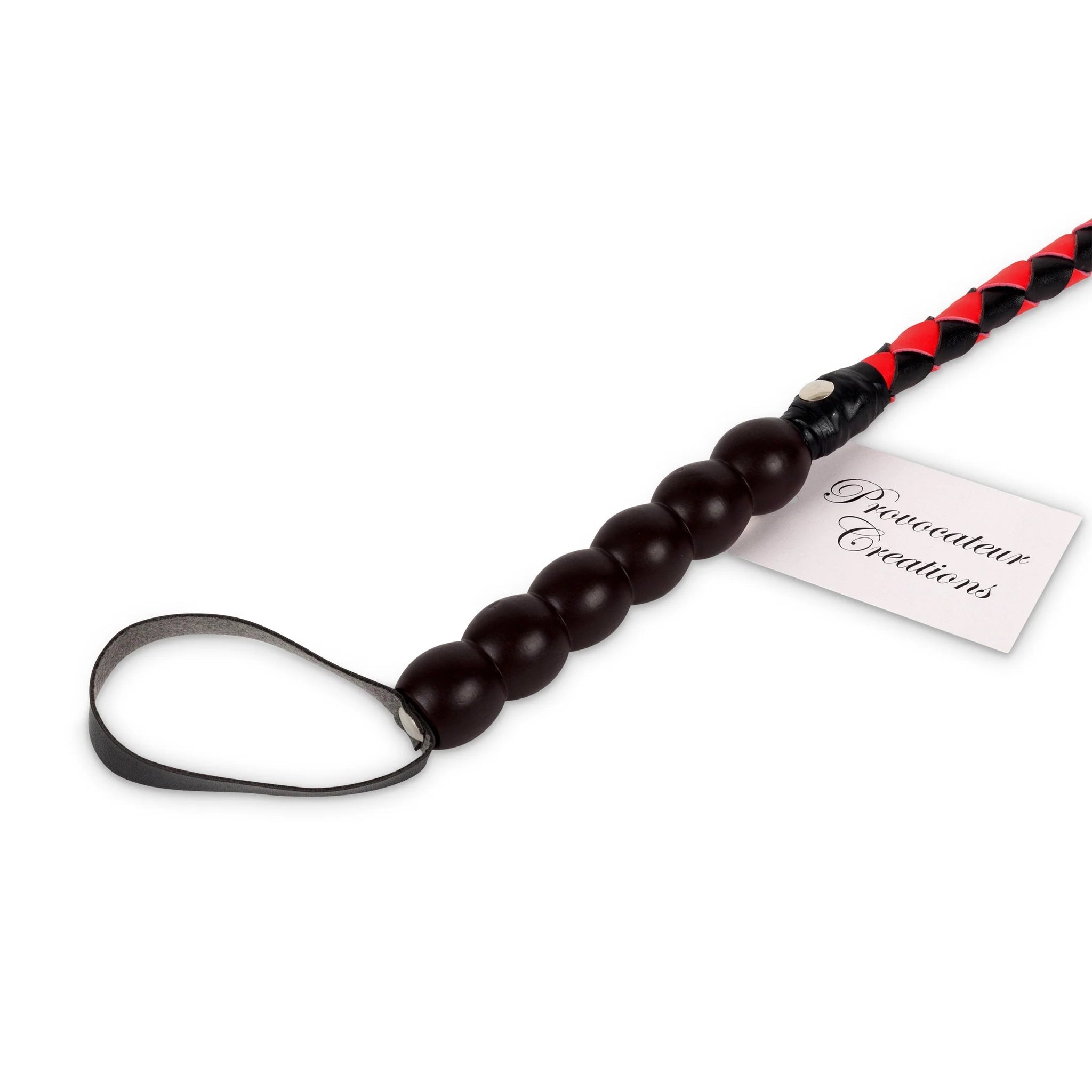 Loveangels 3ft Red Black PU Leather Braided Whip - Loveangels