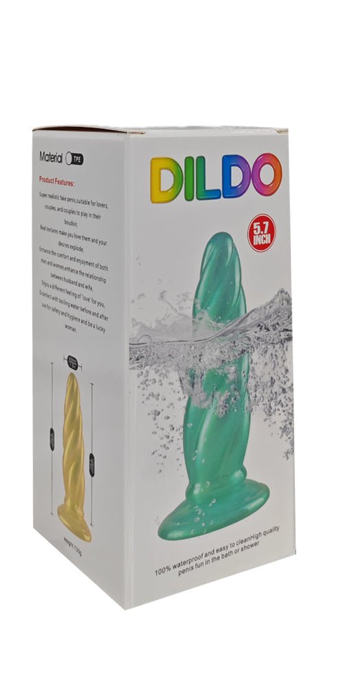 Loveangels 5.7" Pearl Blue Spiral TPE Dildo - Loveangels