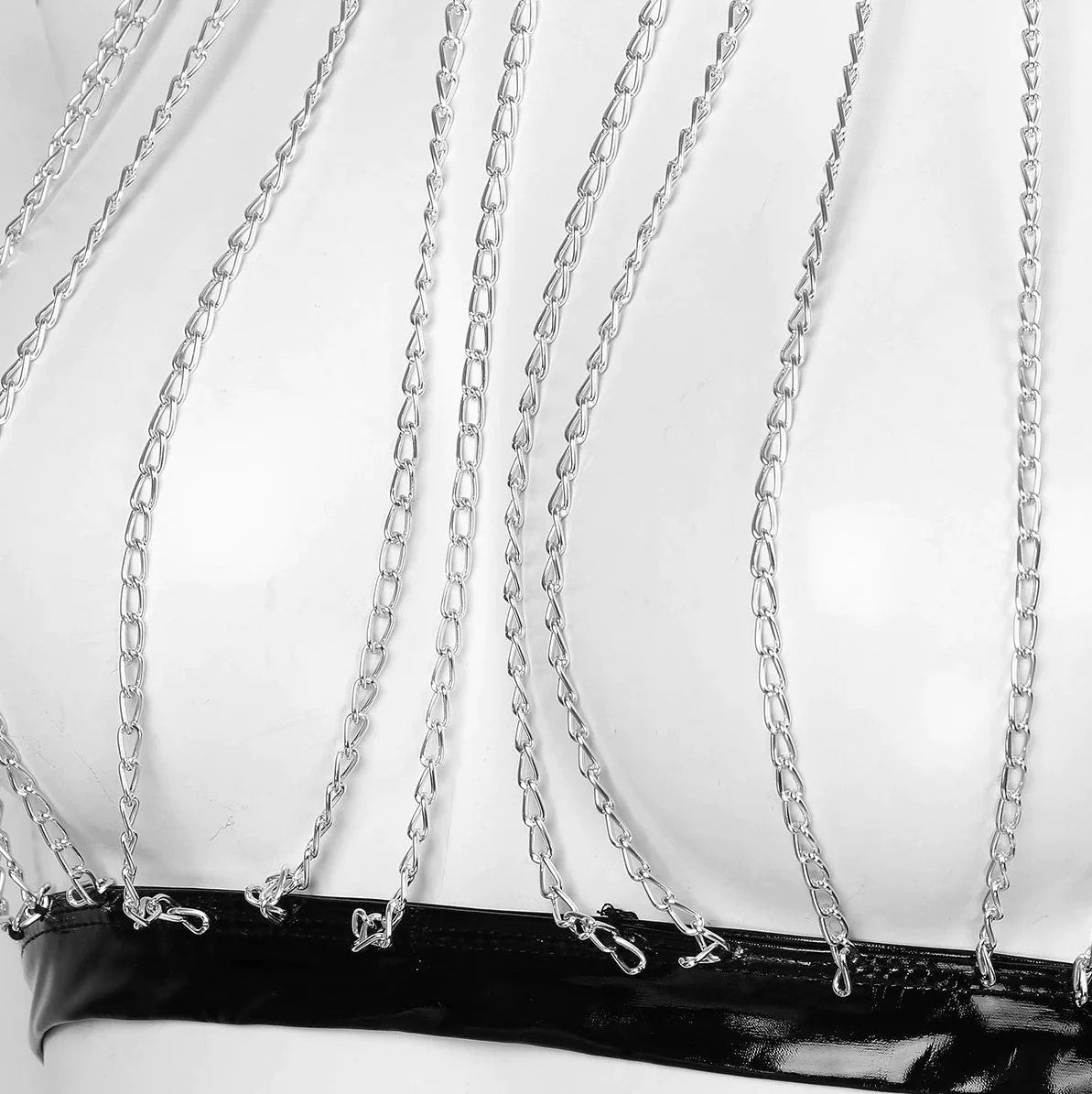 Loveangels Chain Cage Bra With Leash Loop - Loveangels