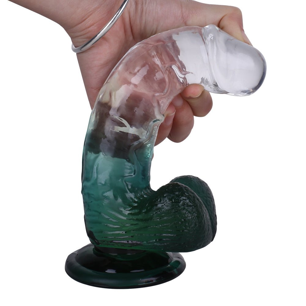Loveangels Clear Core Fresh Crystal Green 21cm Dildo - Loveangels