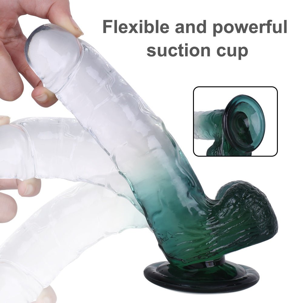 Loveangels Clear Core Fresh Crystal Green 21cm Dildo - Loveangels