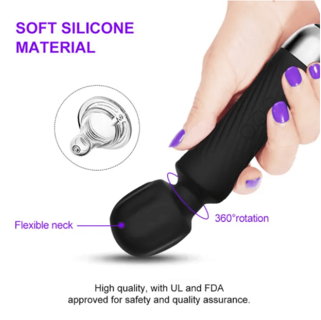 Loveangels Cordless Black Wand Massager - Loveangels
