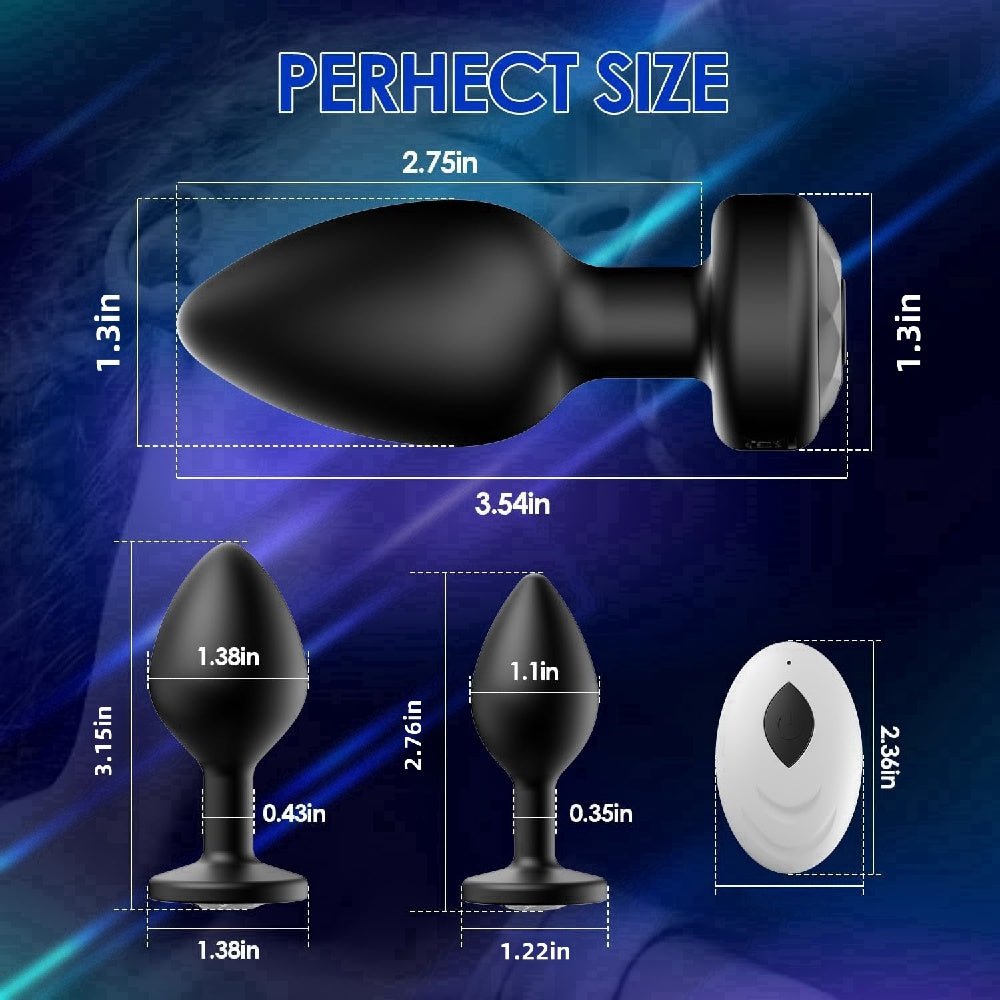 Loveangels Core Trio Rechargeable Vibrating Butt Plug Set With Remote - Loveangels