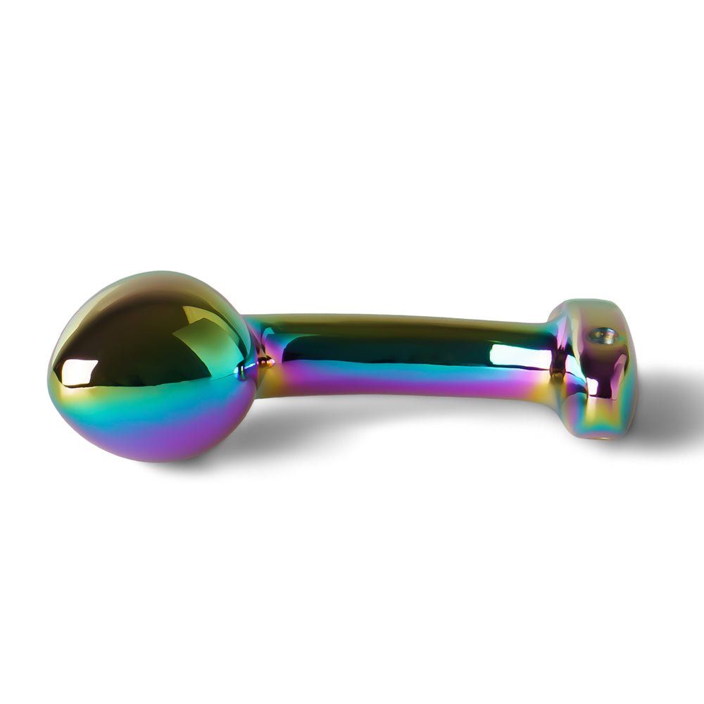 Loveangels Curved Electroplated Rainbow Butt Plug - Loveangels