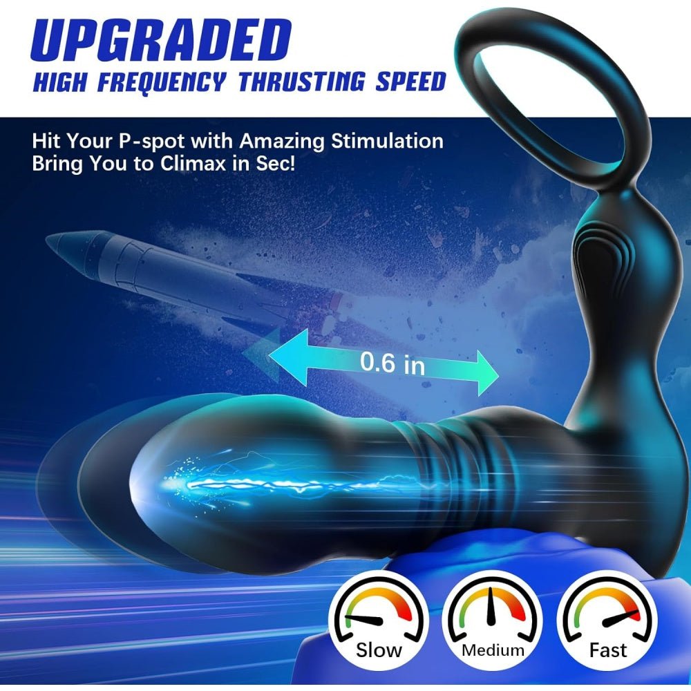 Loveangels Dual Wave Remote Control Thrusting Vibrator - Loveangels