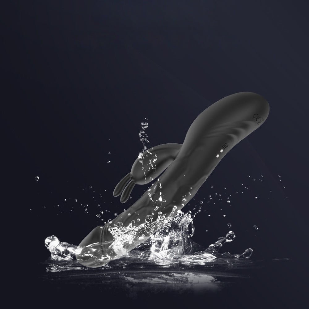 Loveangels Noir Flow Thrusting Rabbit Vibrator With LED Display - Loveangels