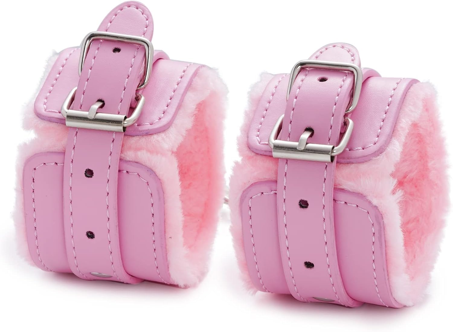 Loveangels Pure Pink Fur Lined Ankle Cuffs - Loveangels