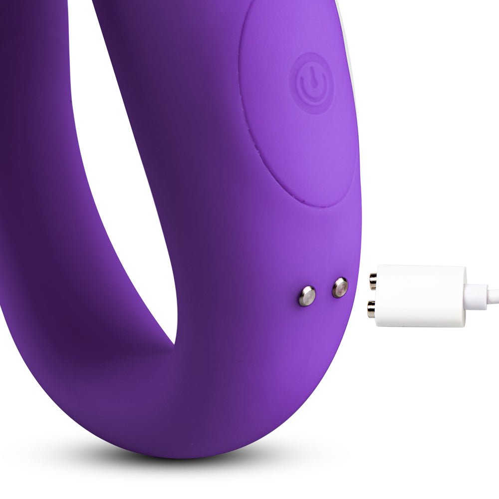 Loveangels Purple Remote Control Couples Vibrator with Air Pulse - Loveangels