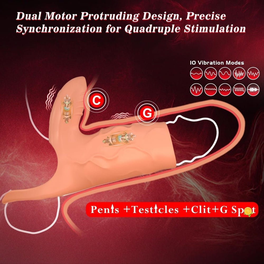 Loveangels Rechargeable Vibrating Cock Ring with Clitoral Stimulator - Loveangels