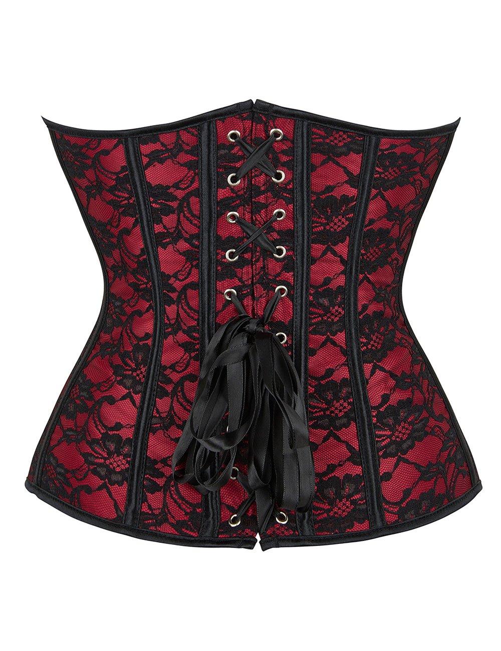 Loveangels Red And Black Boned Corset - Loveangels
