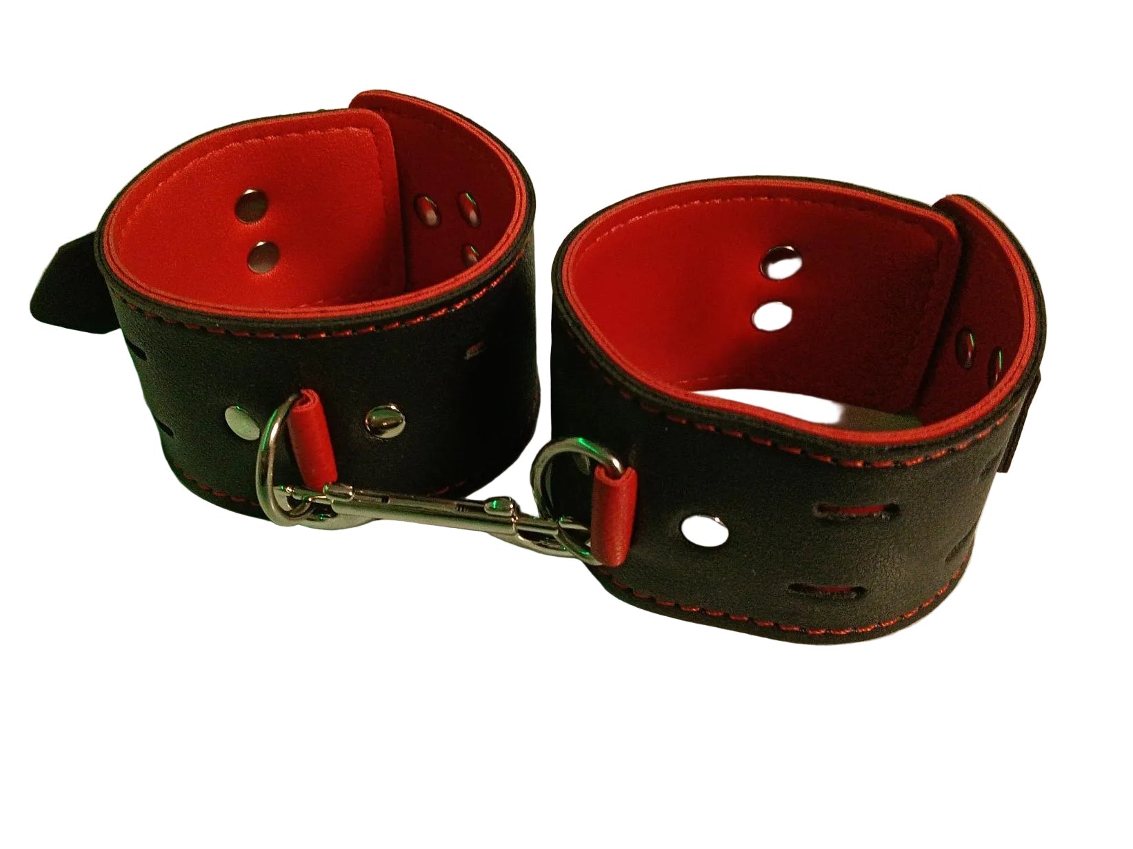 Loveangels Red And Black PU Cuffs - Loveangels