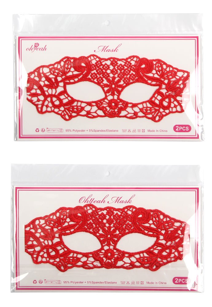 Loveangels Red Lace Mask 2pc Set - Loveangels