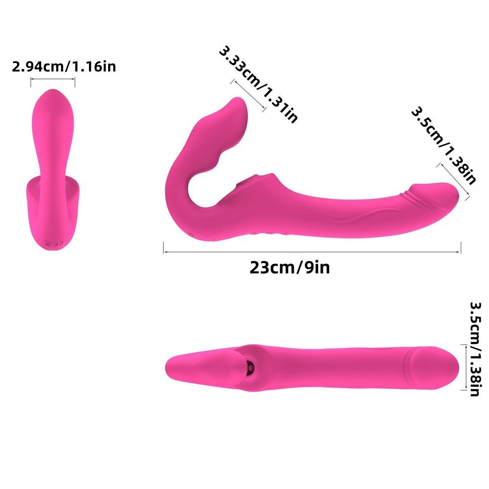 Loveangels Remote Control Dual Ended Solid Strap On With Suction - Loveangels
