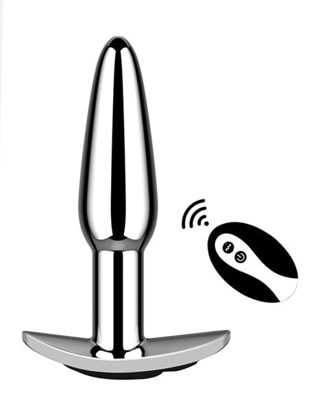 Loveangels Silver Vibrating Metal Anal Plug - Loveangels