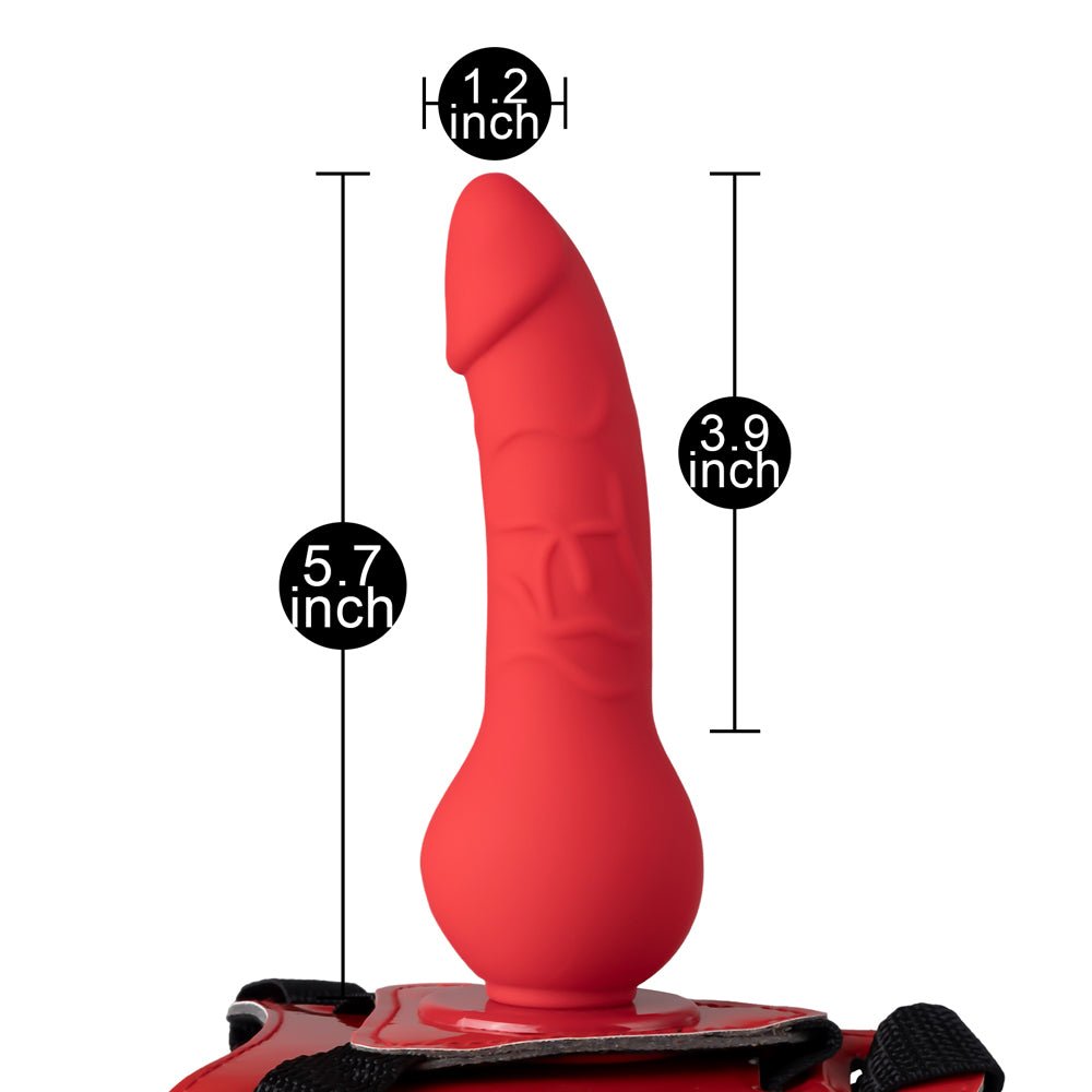 Loveangels Wear Fit Solid Red Strap On Harness With 5.9" Dildo - Loveangels