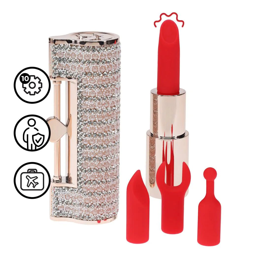 Loveline Angel - Lipstick Vibrator with 4 Attachments - Pink - Loveangels