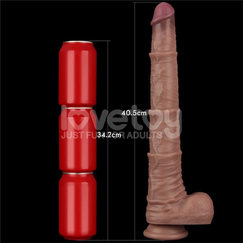 Lovetoy Dual Layered Bendable Dildo XXL 16" - Loveangels