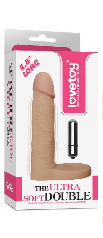 Lovetoy The Ultra Soft Double Ring With Dildo And Vibration - Loveangels