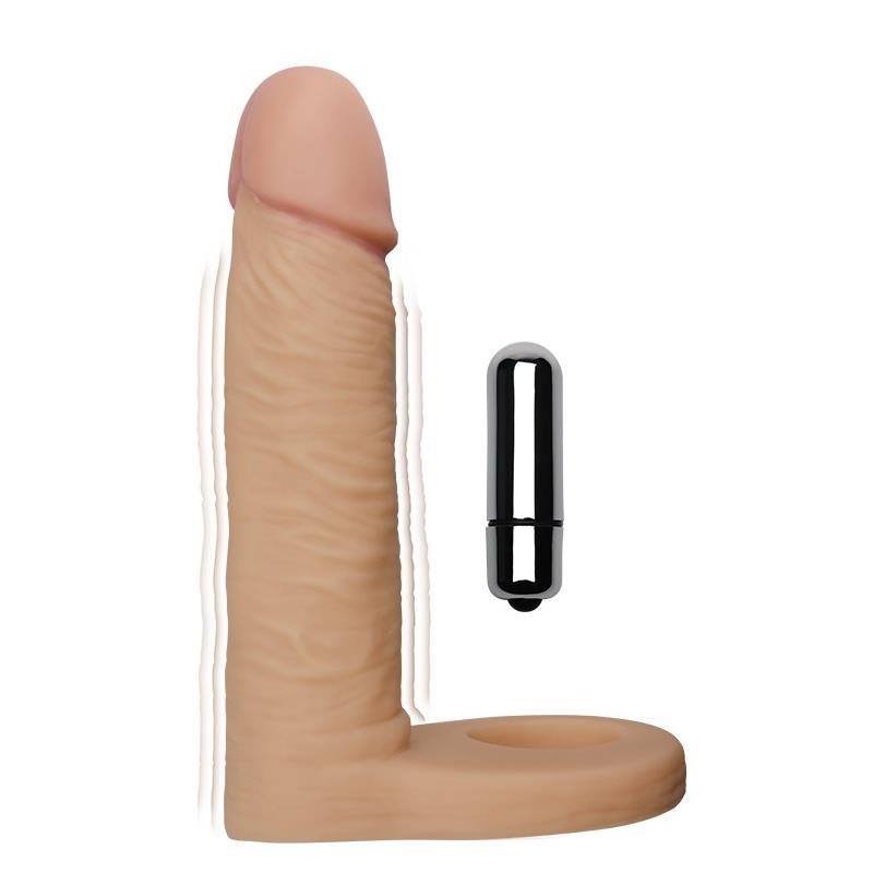 Lovetoy The Ultra Soft Double Ring With Dildo And Vibration - Loveangels