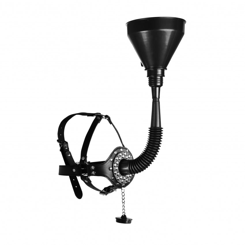 Ouch! Xtreme Open Mouth Gag Head Harness with Funnel - Loveangels