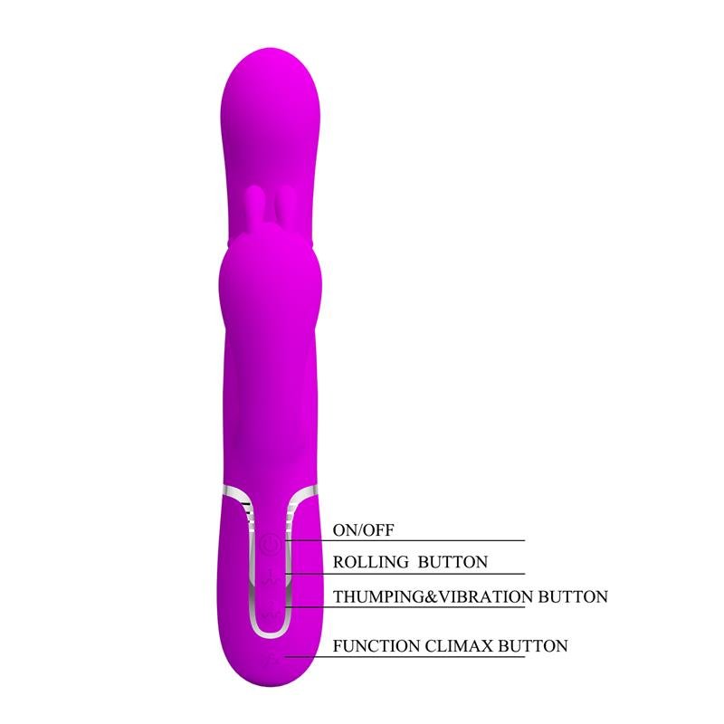Pretty Love Cammy 4 in 1 Vibe with Rotating Balls and Anal Chain - Loveangels