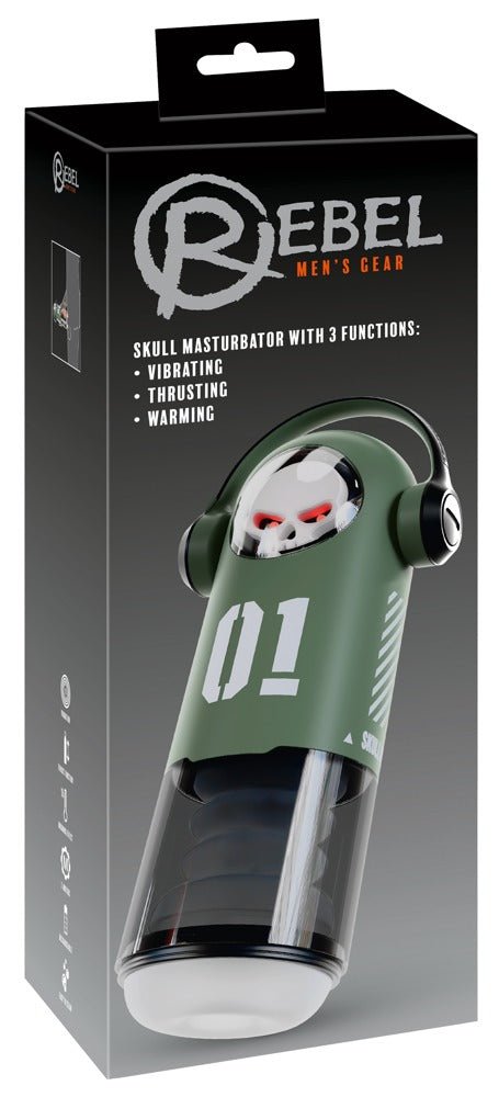 Rebel Skull Masturbator with Vibration, Heating and Thrusting - Loveangels