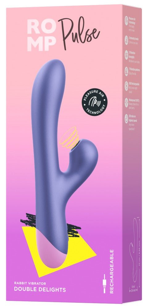 Romp Pulse Double Delights Rabbit Vibrator With Suction - Loveangels
