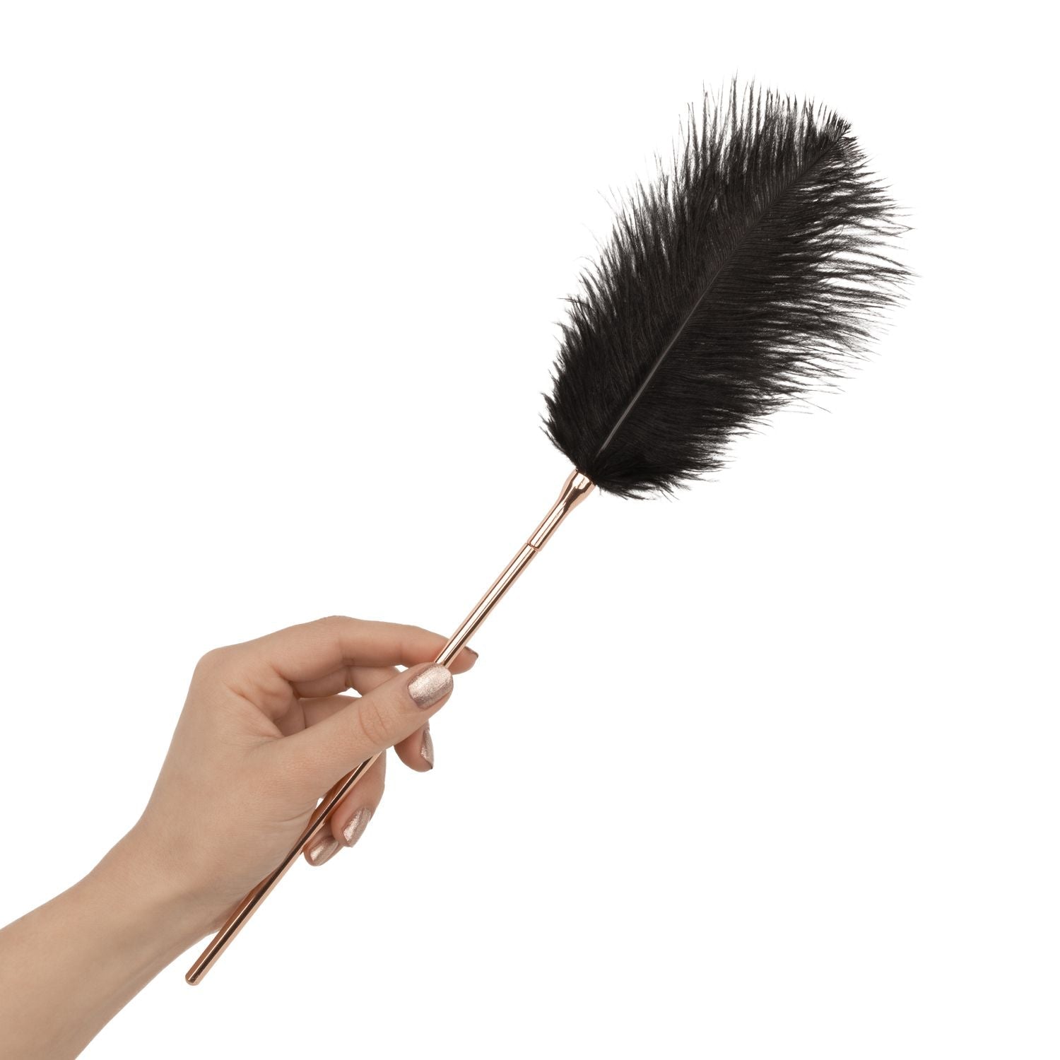 Rosy Gold Feather Tickler & Whip - Loveangels