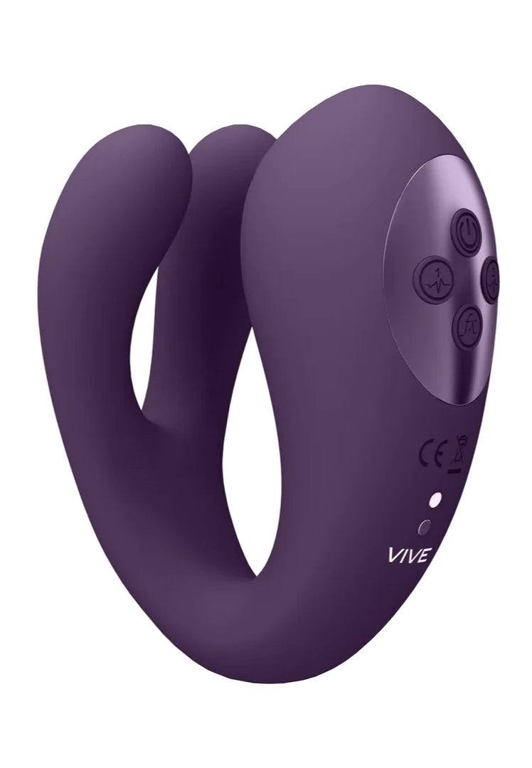 Vive Yoko - Triple Action Vibrator Dual Prongs with Clitoral Pulse Wave - Loveangels
