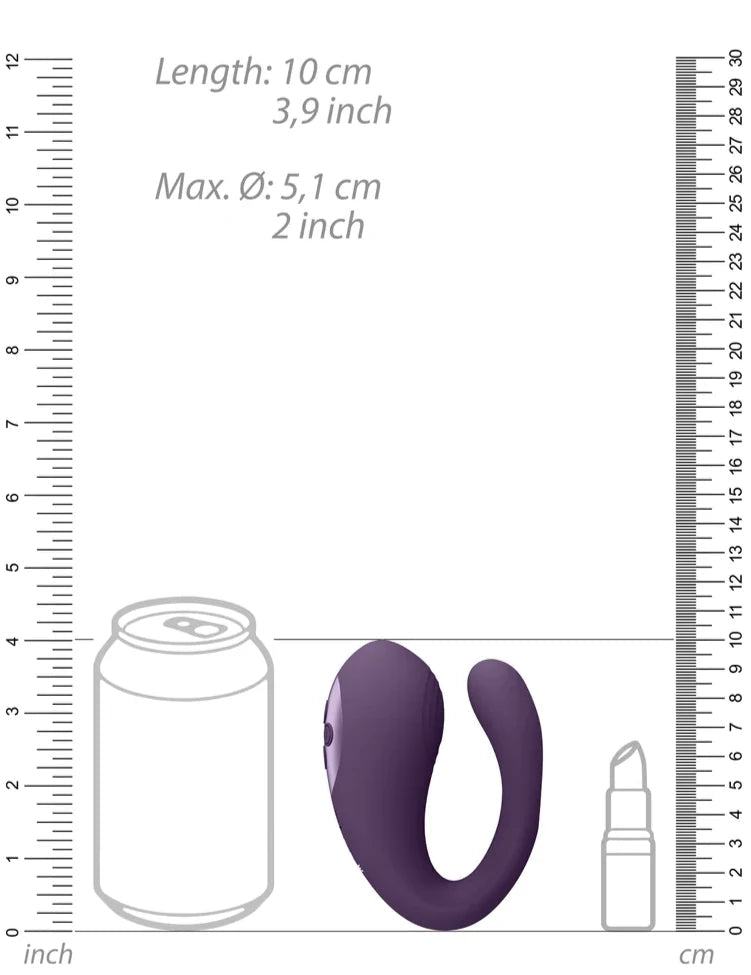 Vive Yoko - Triple Action Vibrator Dual Prongs with Clitoral Pulse Wave - Loveangels