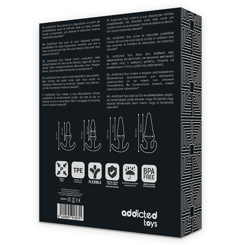 Addicted Toys 4 Silicone Anal Plugs Set box