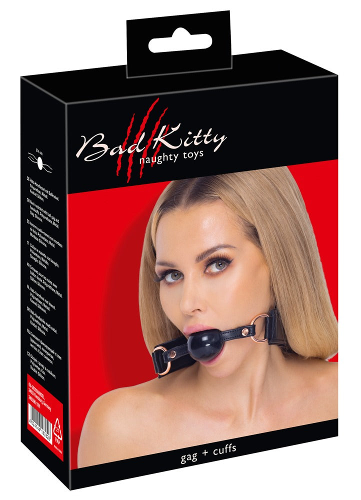 Bad Kitty Ball gag with Cuffs box front