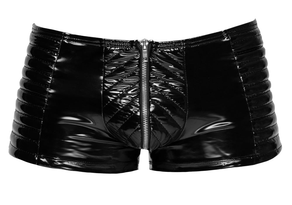 Black Level Men's Wet-Look Biker Shorts front