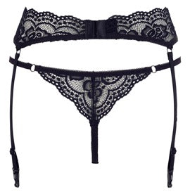 Cottelli Suspender Belt And G-String Set black back