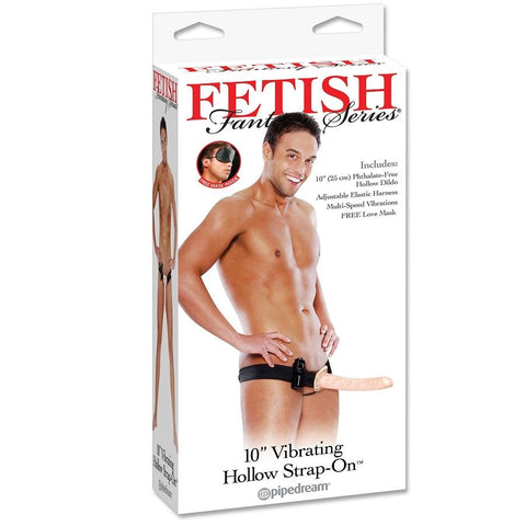 Fetish Fantasy Series 10 Inch Vibrating Hollow Strap-On box