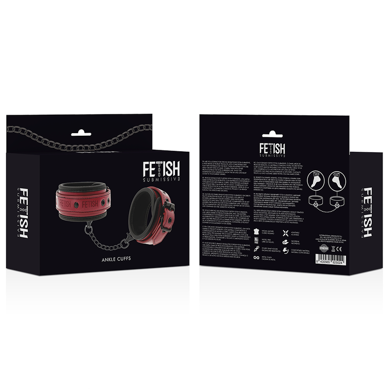 Fetish Submissive Dark Room Vegan Leather Ankle Cuffs box