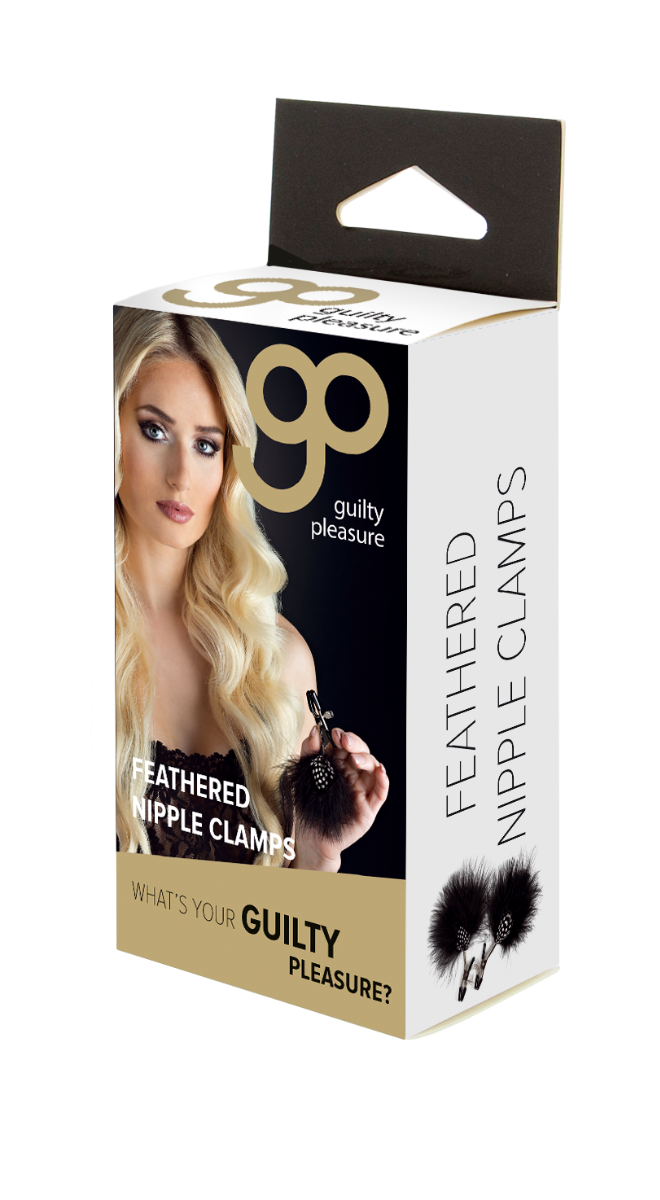 Guilty Pleasure Feathered Nipple Clamps box