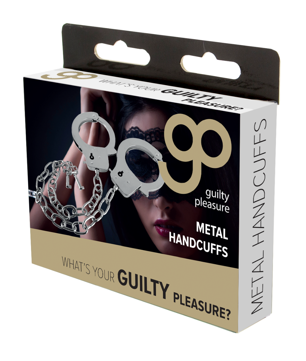 Guilty Pleasure Metal Handcuffs with Long Chain box