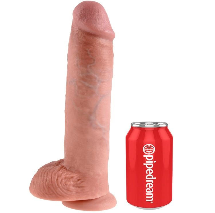 King Cock 11 Inch Cock With Balls with can for size