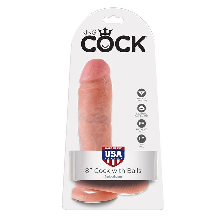 King Cock 8″ Cock with Balls packaging