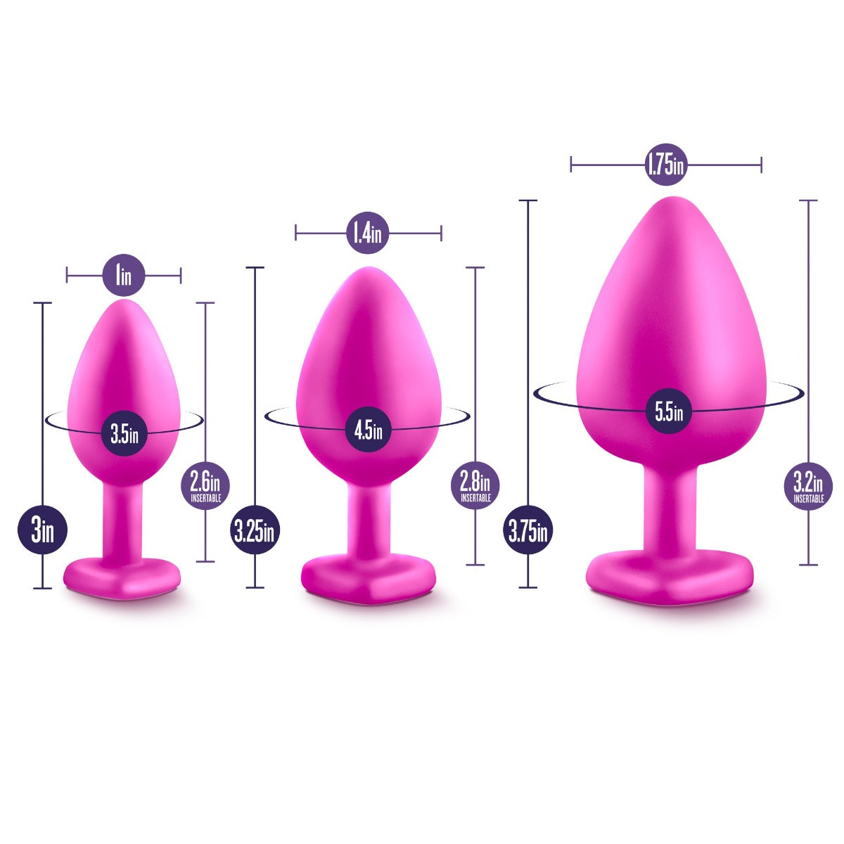 Luxe Bling Plugs Training Kit sizes