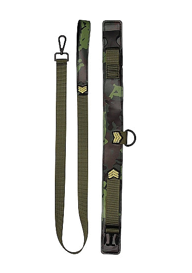 Ouch! Army Theme Collar with Leash pieces