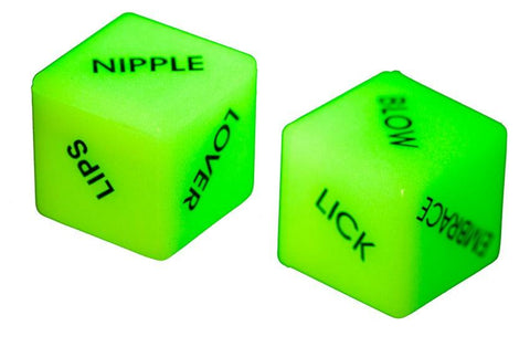 Out Of The Blue - Glow in the Dark Neon Love Dice glowing