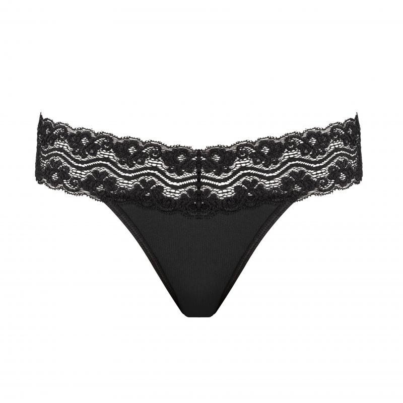 Underneath - Jane black thong front