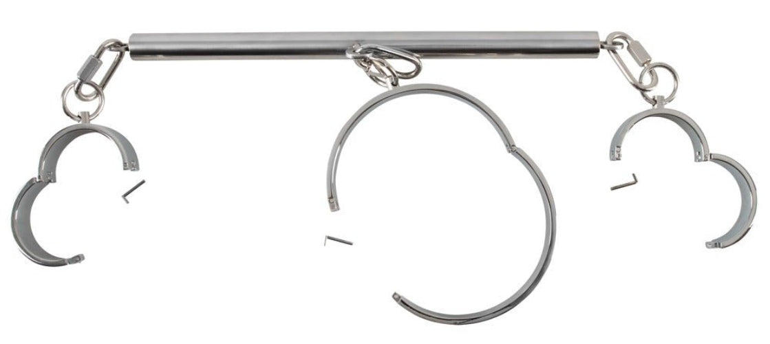 Bad Kitty Stainless Steel Wrist to Neck Restraint - Loveangels