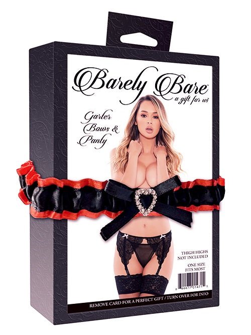 Barley Bare Garter Panty With Bows - Loveangels