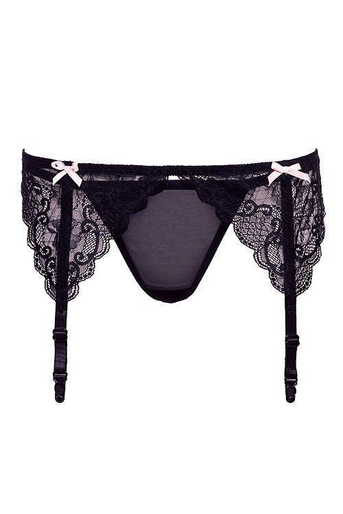 Barley Bare Garter Panty With Bows - Loveangels