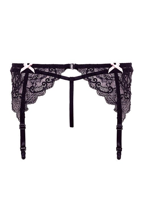 Barley Bare Garter Panty With Bows - Loveangels